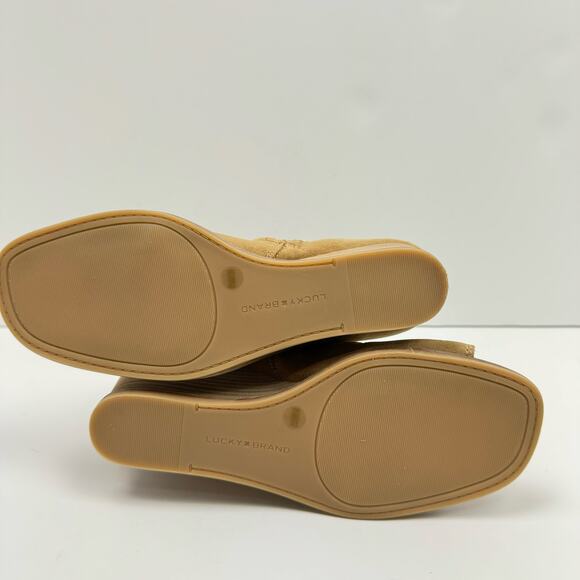 NEW Lucky Brand Lureli Peep Toe Western Wedge Booties Shooties - Picture 13 of 13